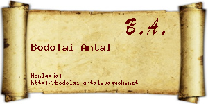 Bodolai Antal névjegykártya