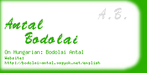 antal bodolai business card